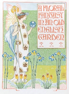 A Floral Fantasy in an Old English Garden by Walter Crane, 1899 Lithograph