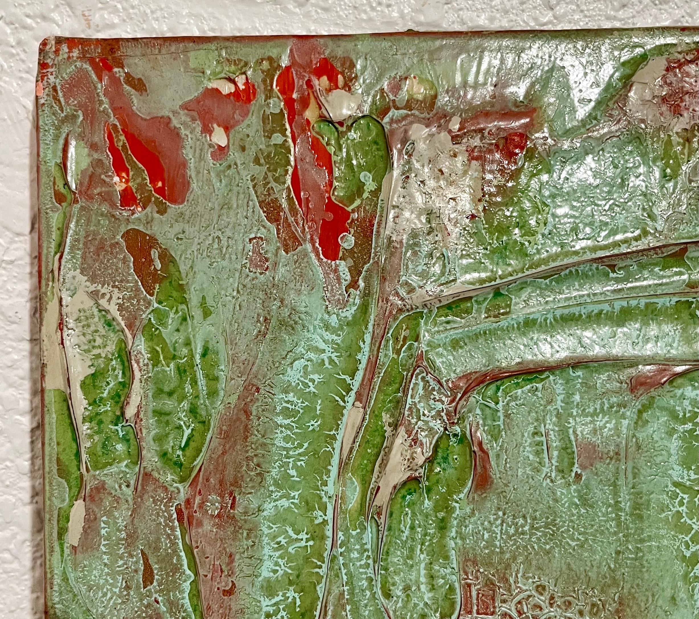 1972 Pintura abstracta de resina alquídica 
