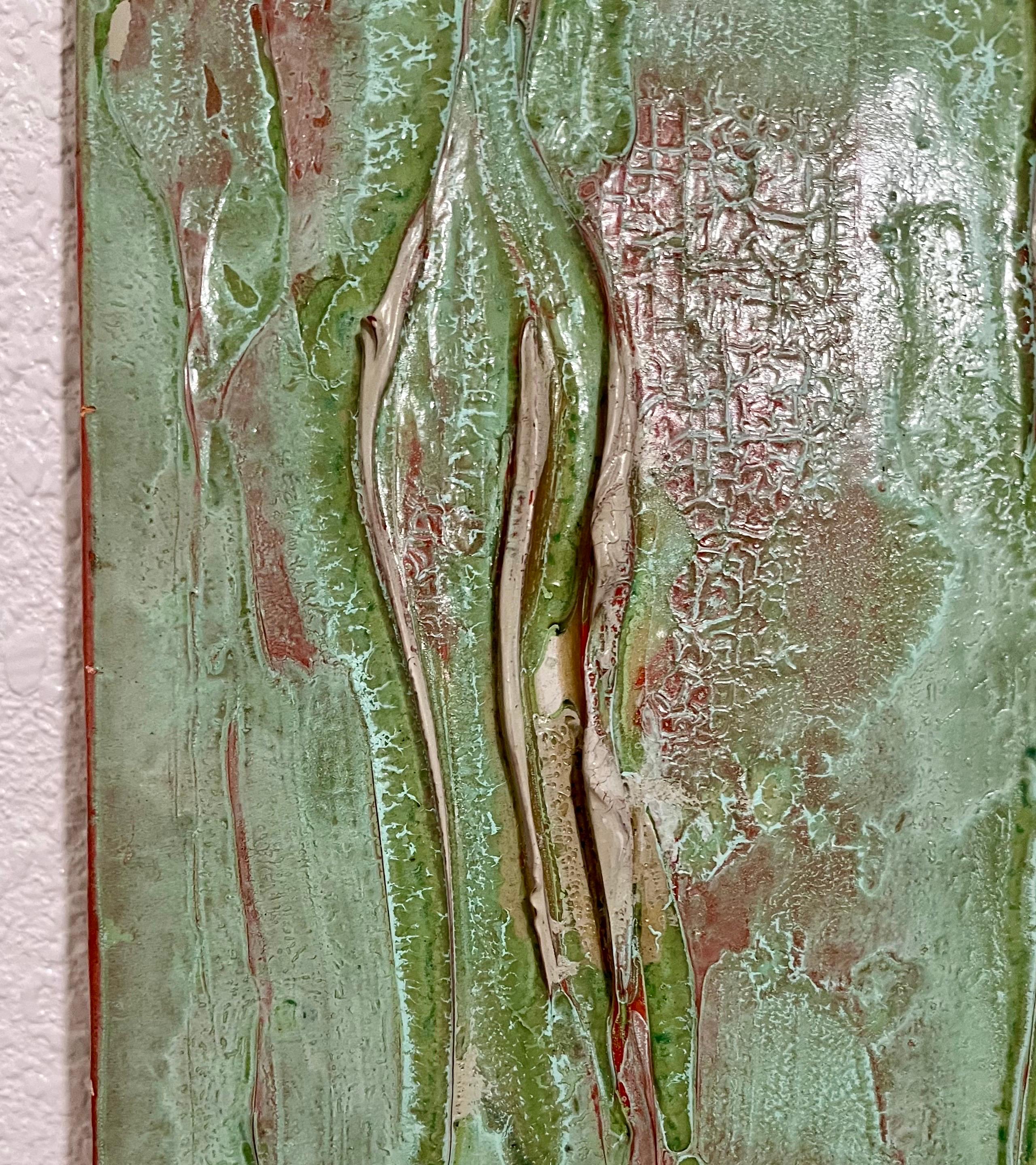 1972 Pintura abstracta de resina alquídica 