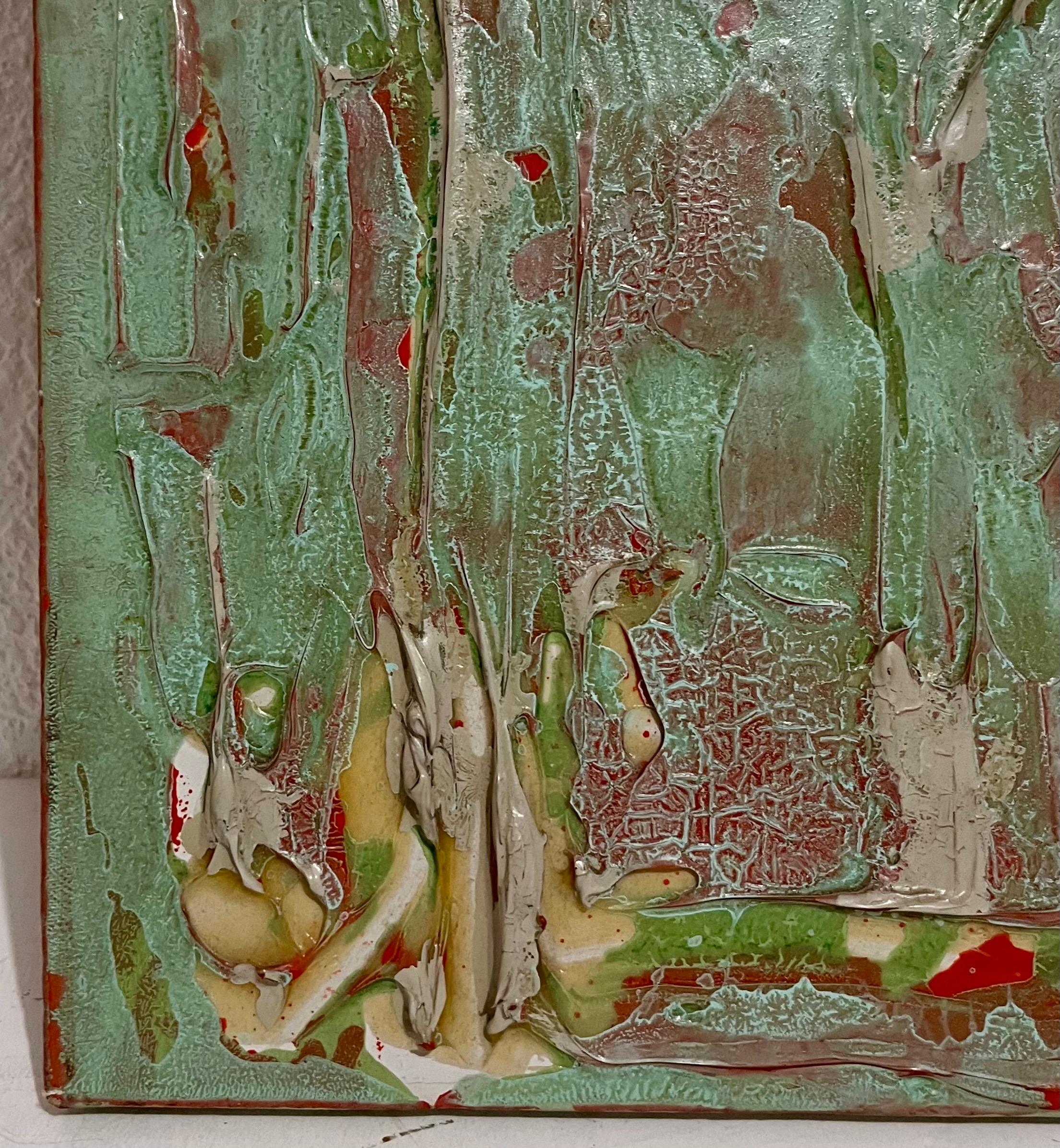 1972 Pintura abstracta de resina alquídica 