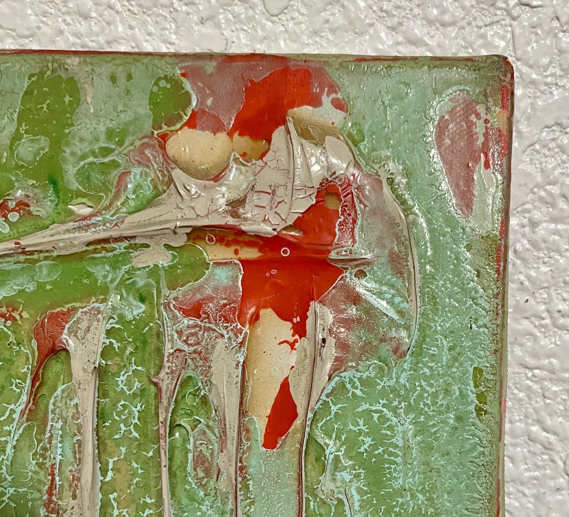 1972 Pintura abstracta de resina alquídica 