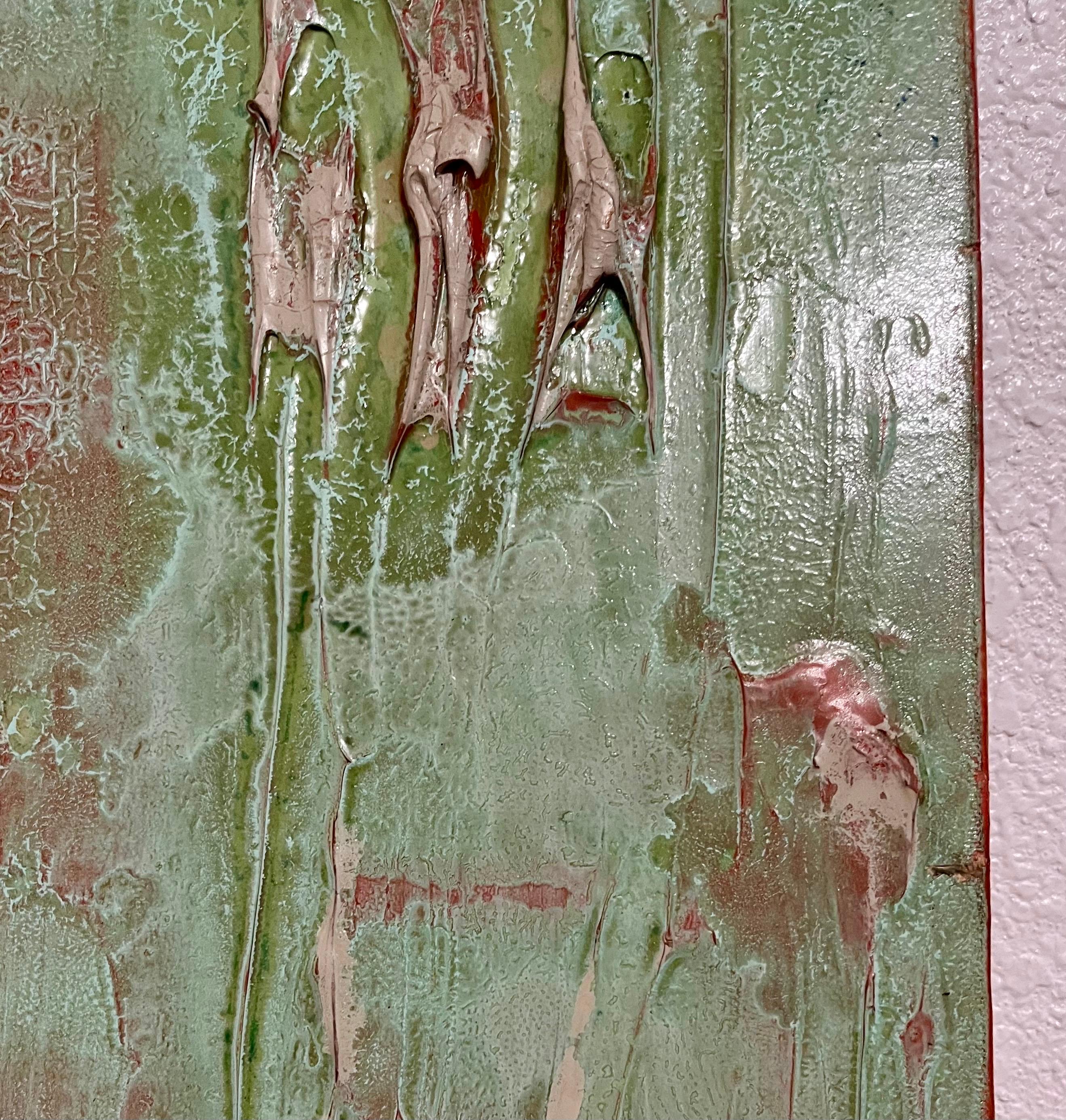 1972 Pintura abstracta de resina alquídica 