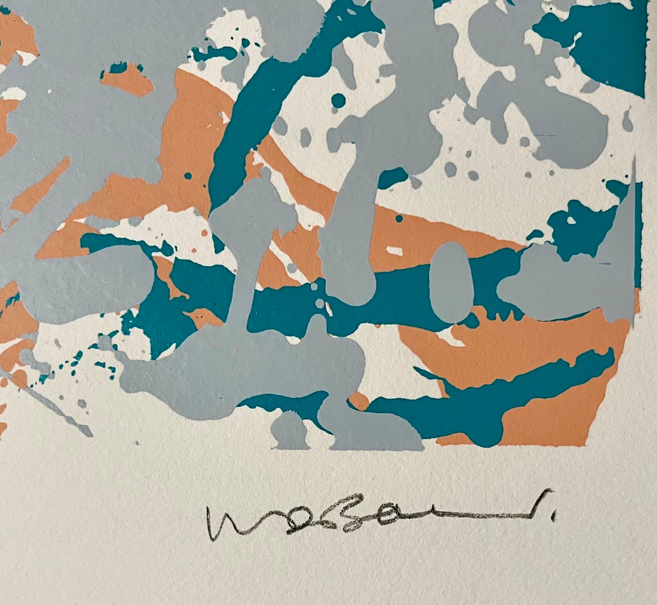 Grande Mandragora Serigrafia espressionista astratta Litografia Darby Bannard - Abstract Print Grigio di Walter Darby Bannard