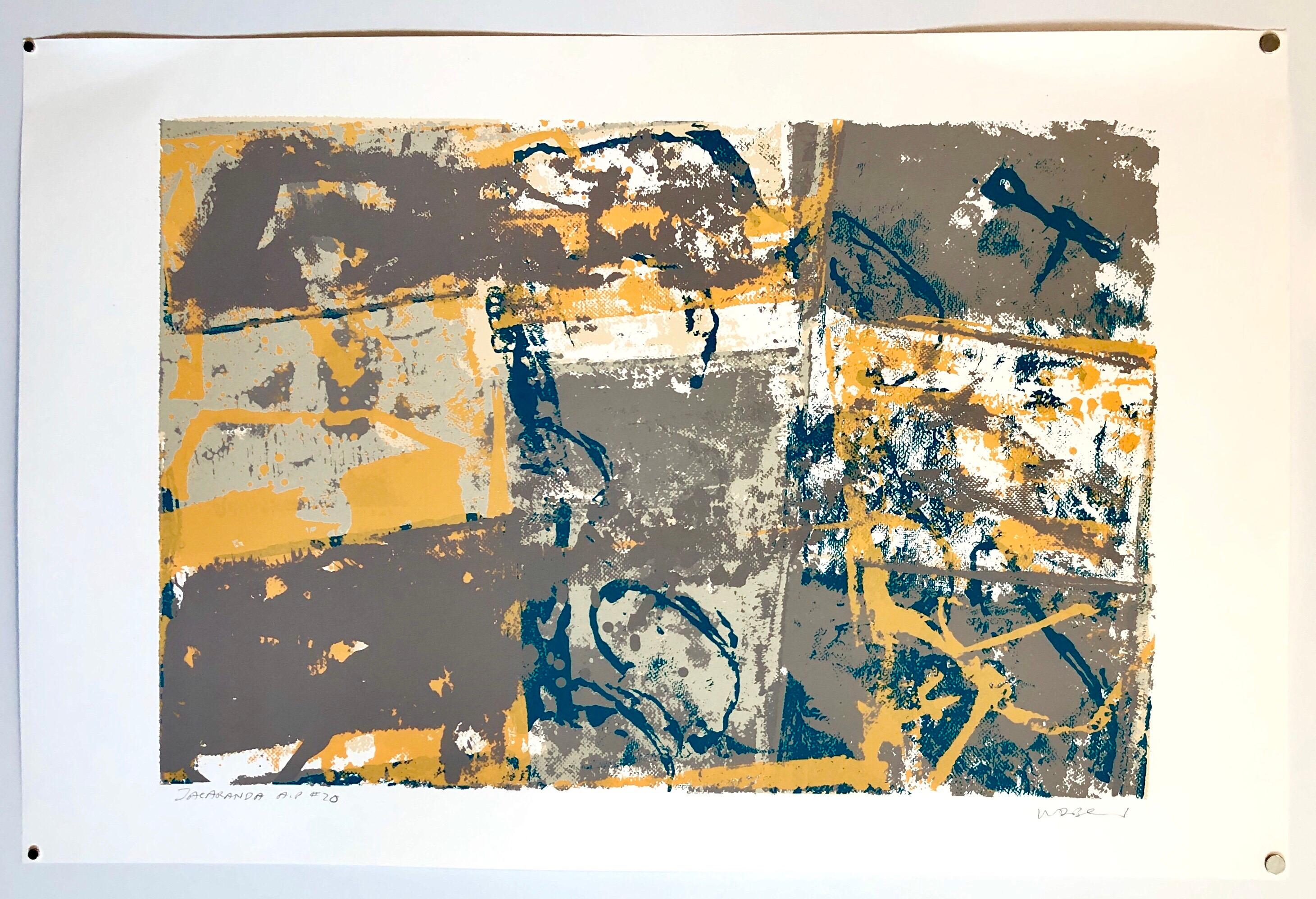 Large Modern Miami Abstract Expressionist Screenprint Lithograph - Beige Abstract Print by Walter Darby Bannard