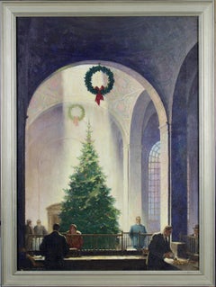 "The Spiritual Touch" Illustration of a Christmas Tree inside of a Bank