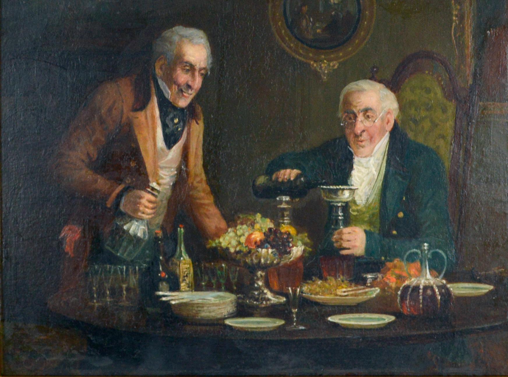 Un Dandy Time Was Had une scène figurative intérieure de Walter Dendy Sadler, années 1880 en vente 1