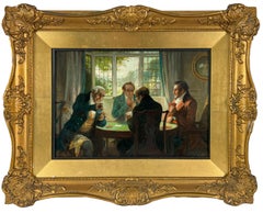 A Friendly Game Spring day in England Original Oil Painting Walter Dendy Sadler