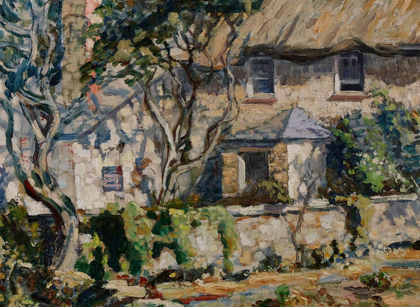 Devon Farm - Gray Landscape Painting by Walter Elmer Schofield
