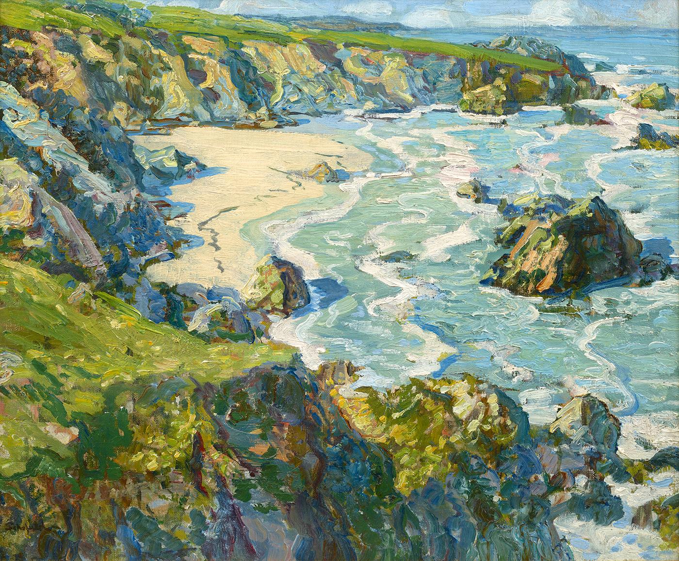 Walter Elmer Schofield Landscape Painting – St. Ervan Sands
