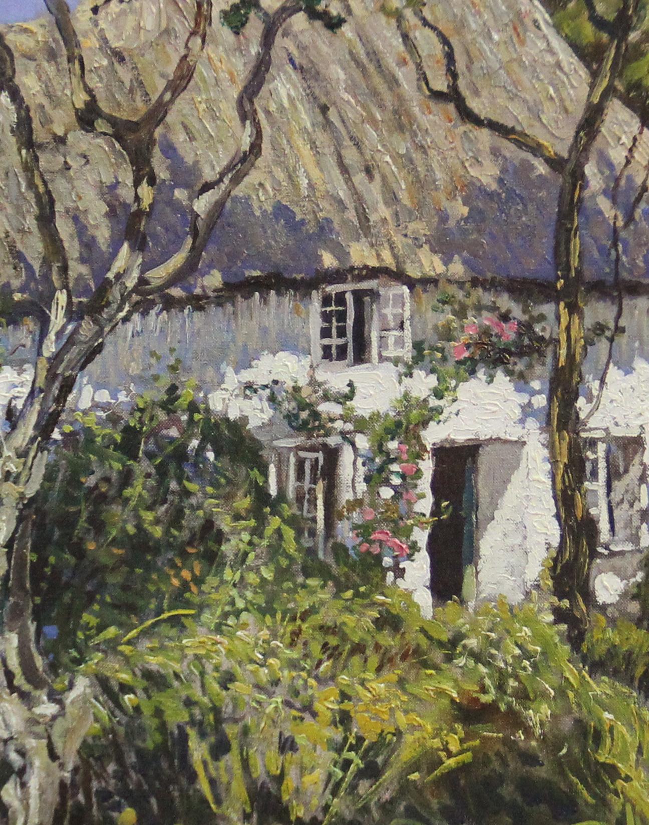 Walter Schofield, Cornish Cottage, Oil on Canvas, Period Frame - Brown Landscape Painting by Walter Elmer Schofield
