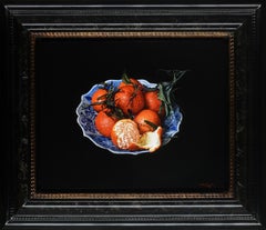 A Clementine Fascination Oil Painting on Panel Still Life En Stock