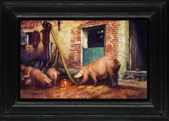 A Happy Family Pig Land Life Farm Animal Figurative Art En Stock