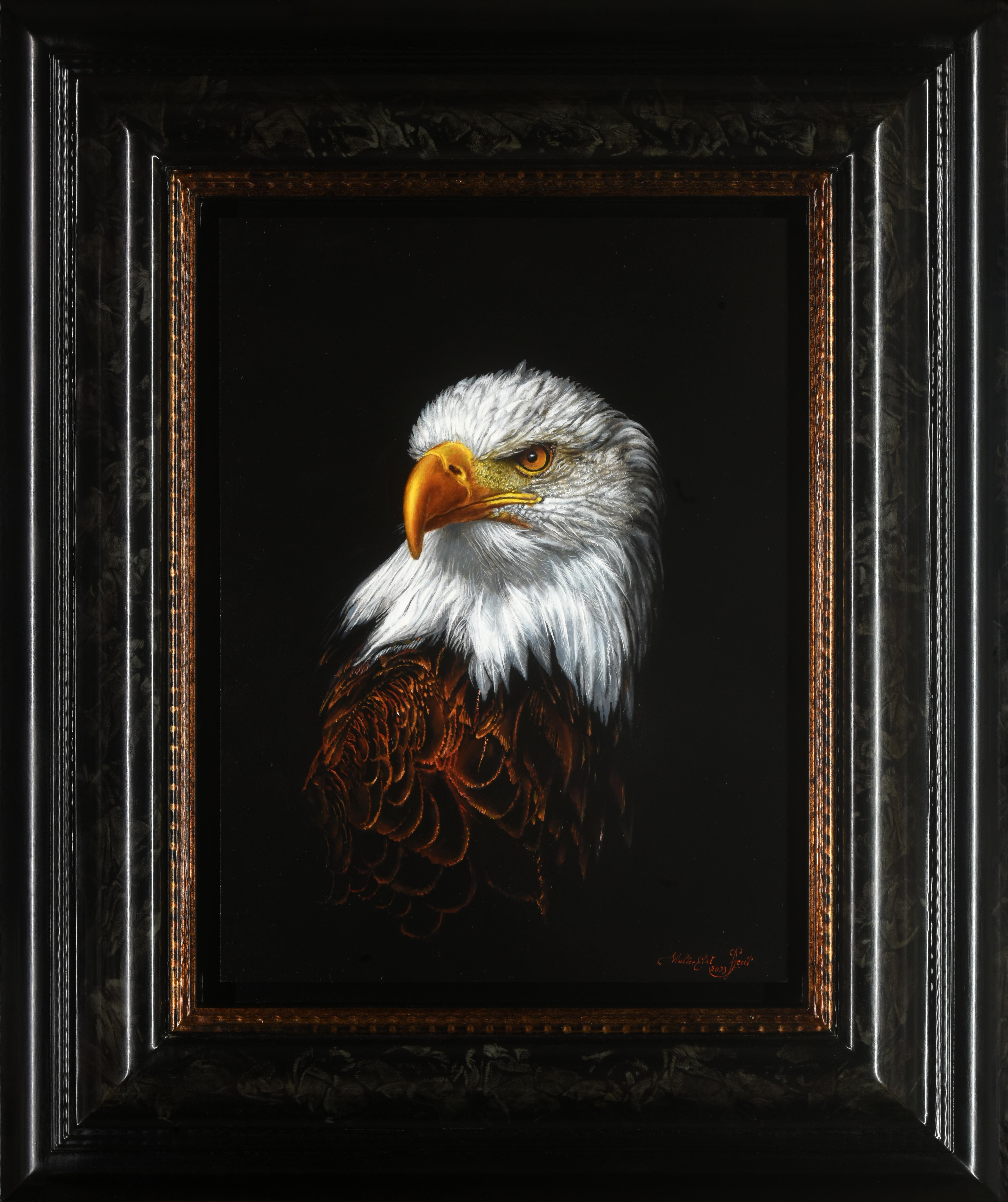 Walter Elst Animal Painting - Adelaar Eagle Oil Painting on Panel Birds Wildlife In Stock 2023