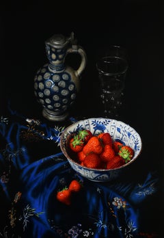 Adellijke Aardbeien Noble Fresas Óleo sobre tabla Naturaleza muerta En Stock