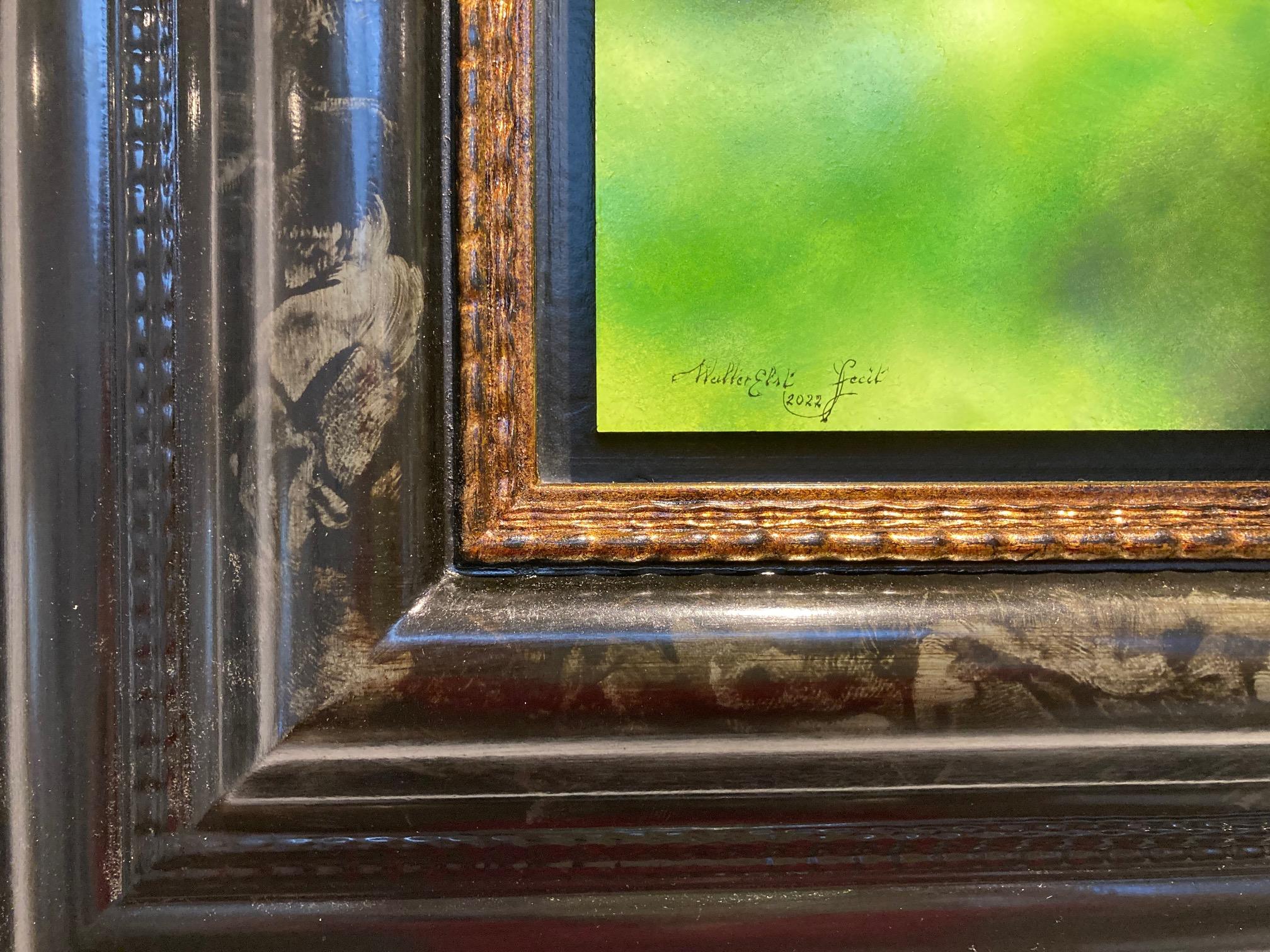 Bescheiden Koolmees Modest Coal Tit Oil Painting on Panel Bird Nature In Stock For Sale 4
