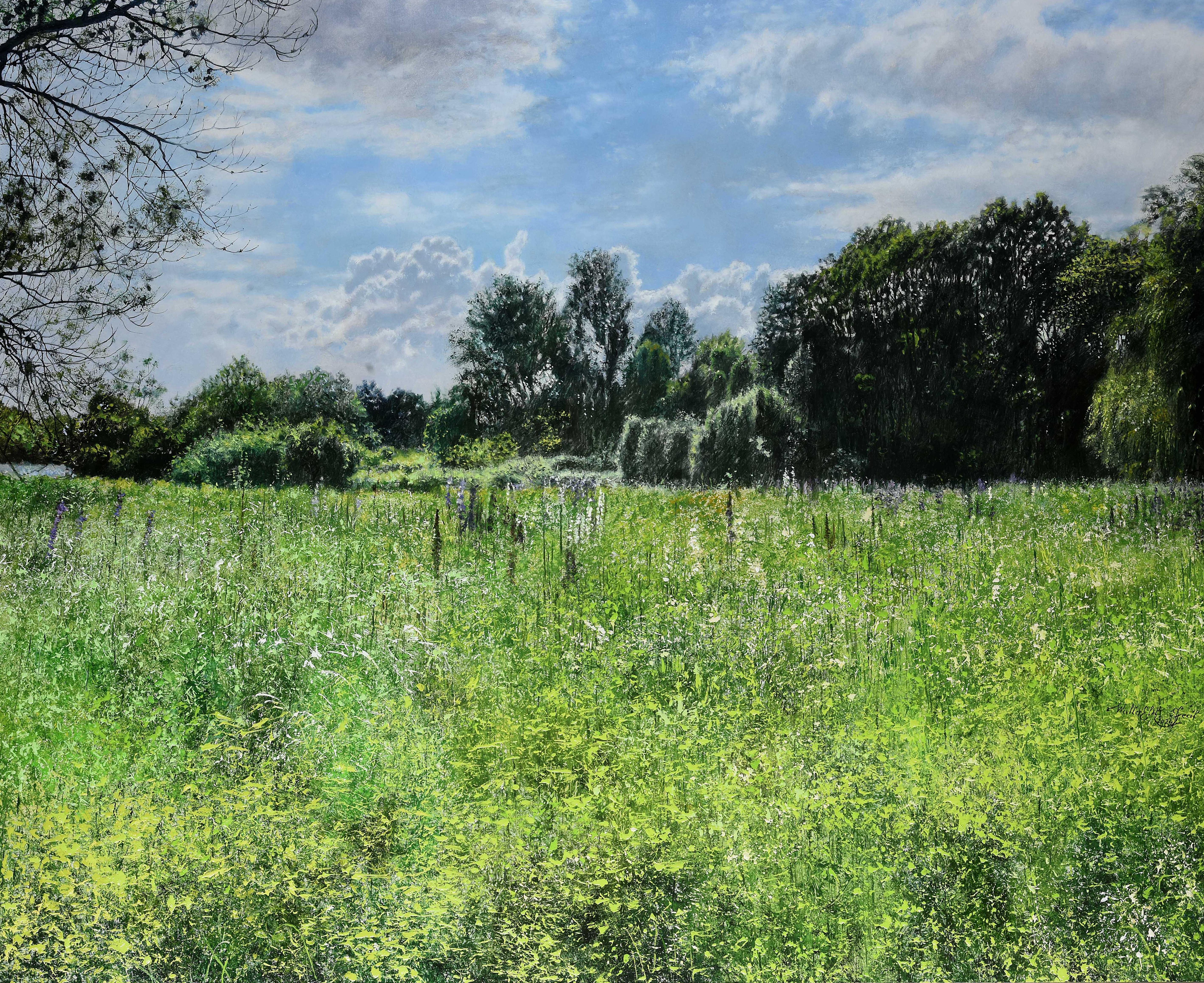 Daylight Delight Oil Painting on Panel Landscape Nature En Stock - Figurative Painting Negro de Walter Elst