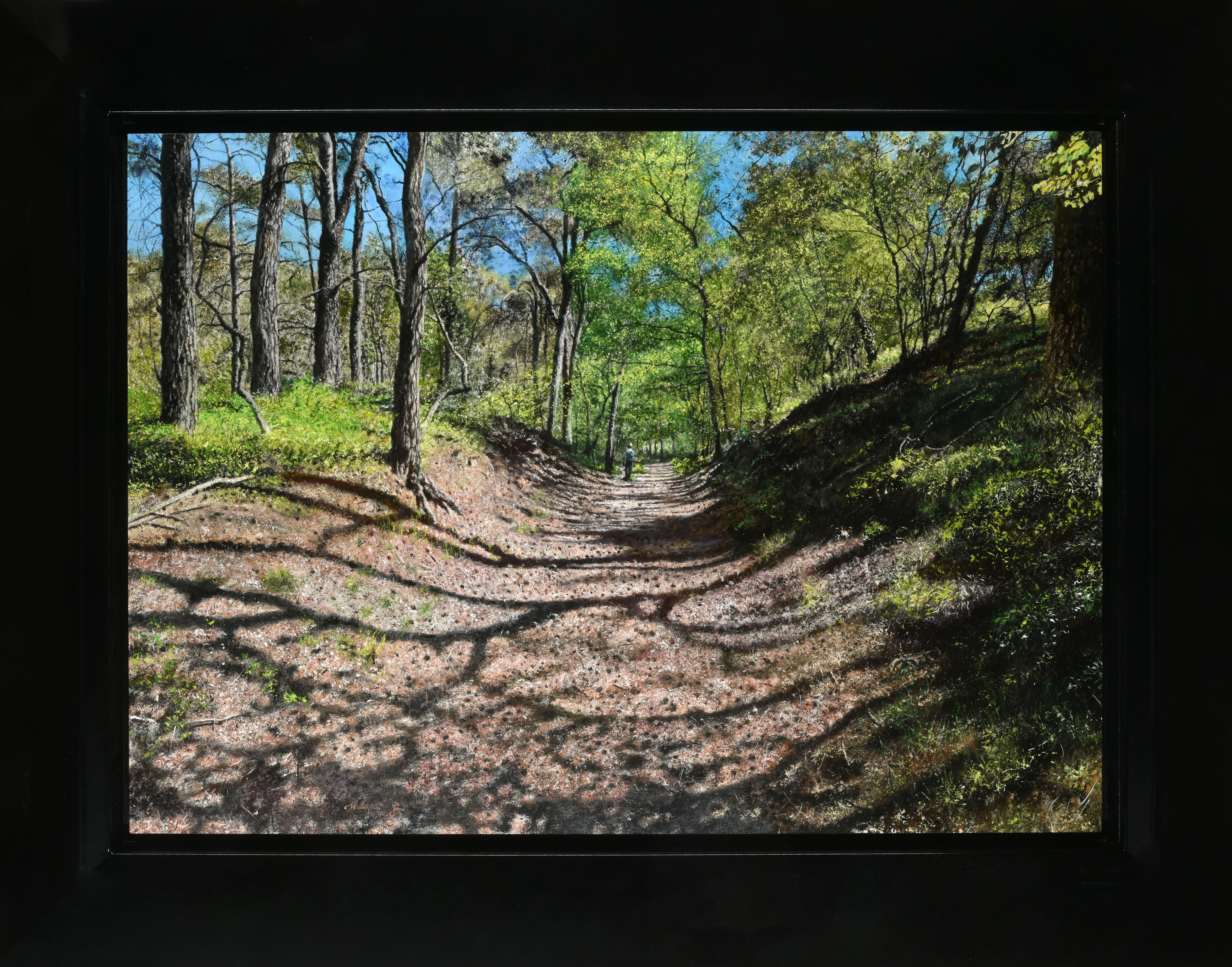 Walter Elst Figurative Painting – De Heide in de Lente Heide im Frühling Landschaft Ölgemälde auf Platte Vorrätig