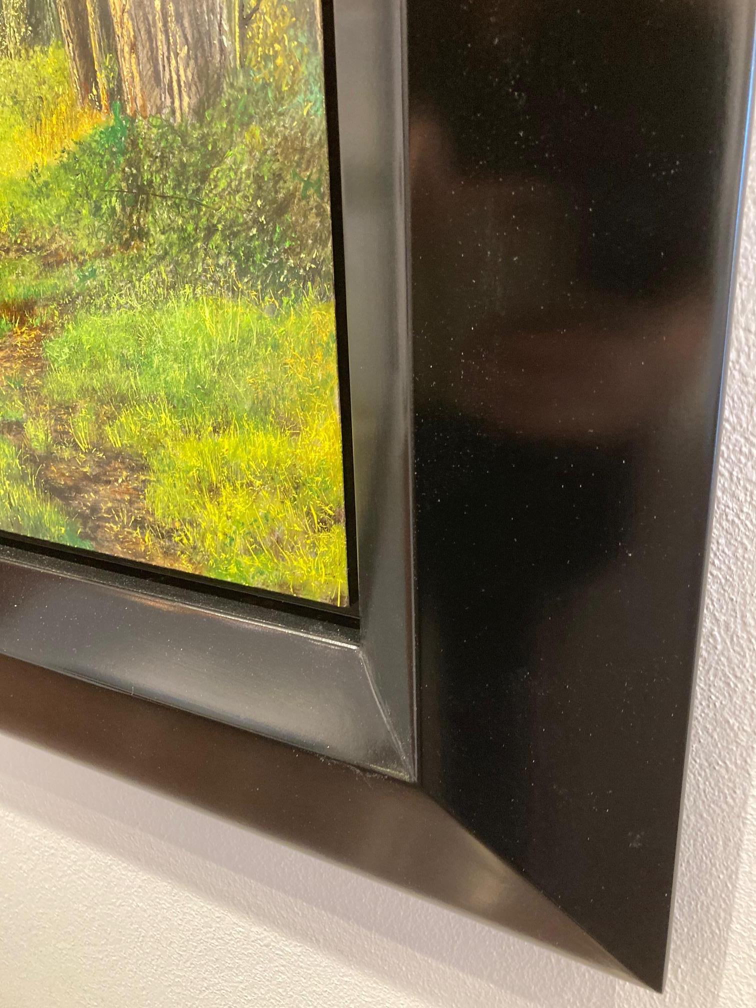 Dennenbosdreef Pineta Pittura ad olio su pannello Nature Wood Tree In magazzino in vendita 1