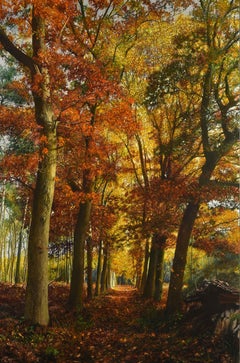 Een Mooie Herfstdag Schöner Herbsttag Ölgemälde Tafel Landschaft Vorrätig