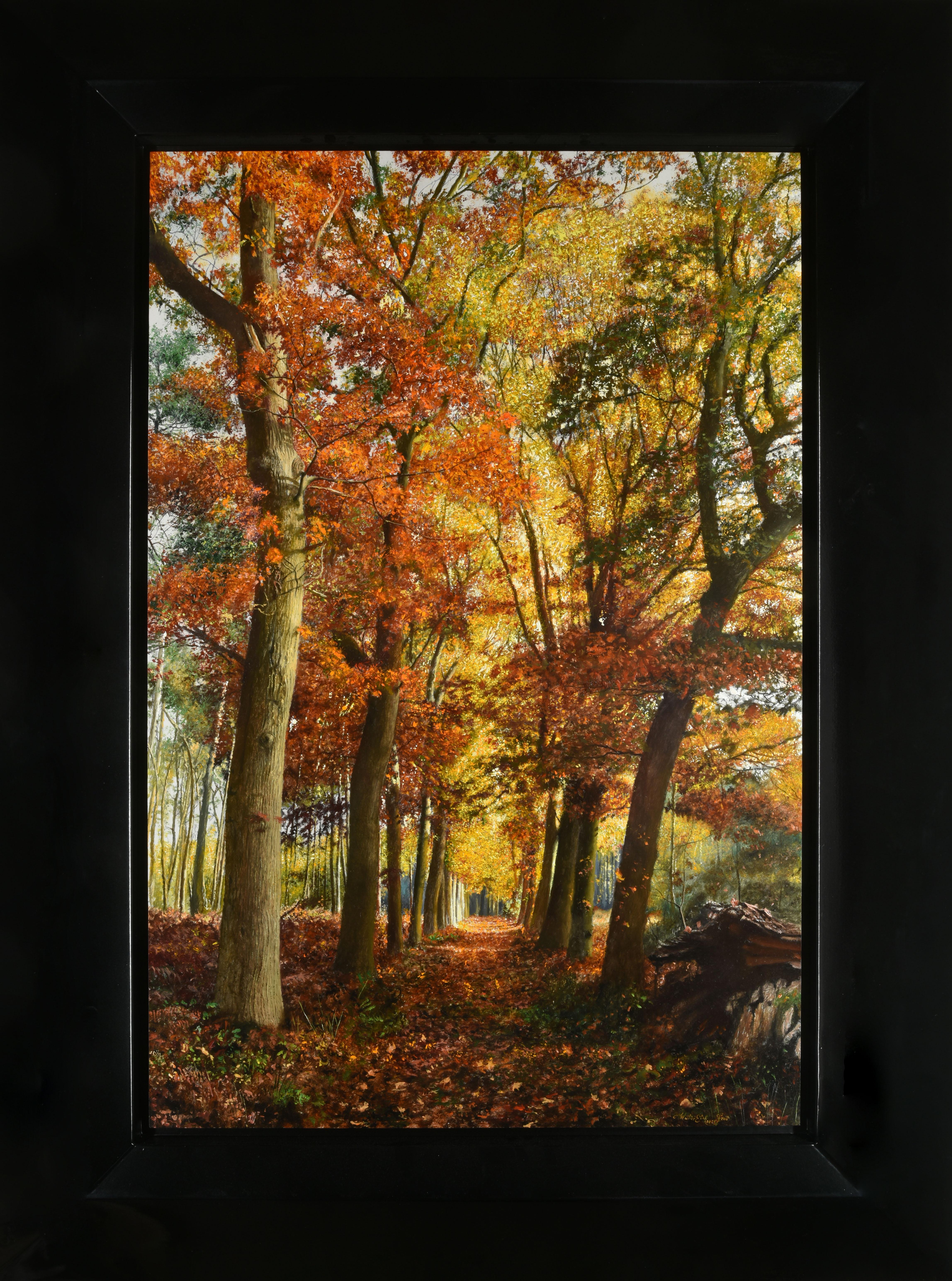 Een Mooie Herfstdag Schöner Herbsttag Ölgemälde Tafel Landschaft Vorrätig