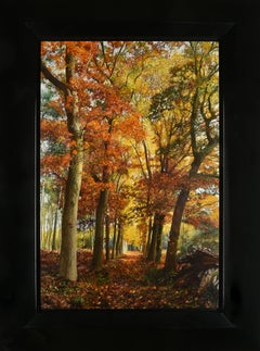 Een Mooie Herfstdag Belle journée d'automne Peinture à l'huile Panneau Paysage En stock