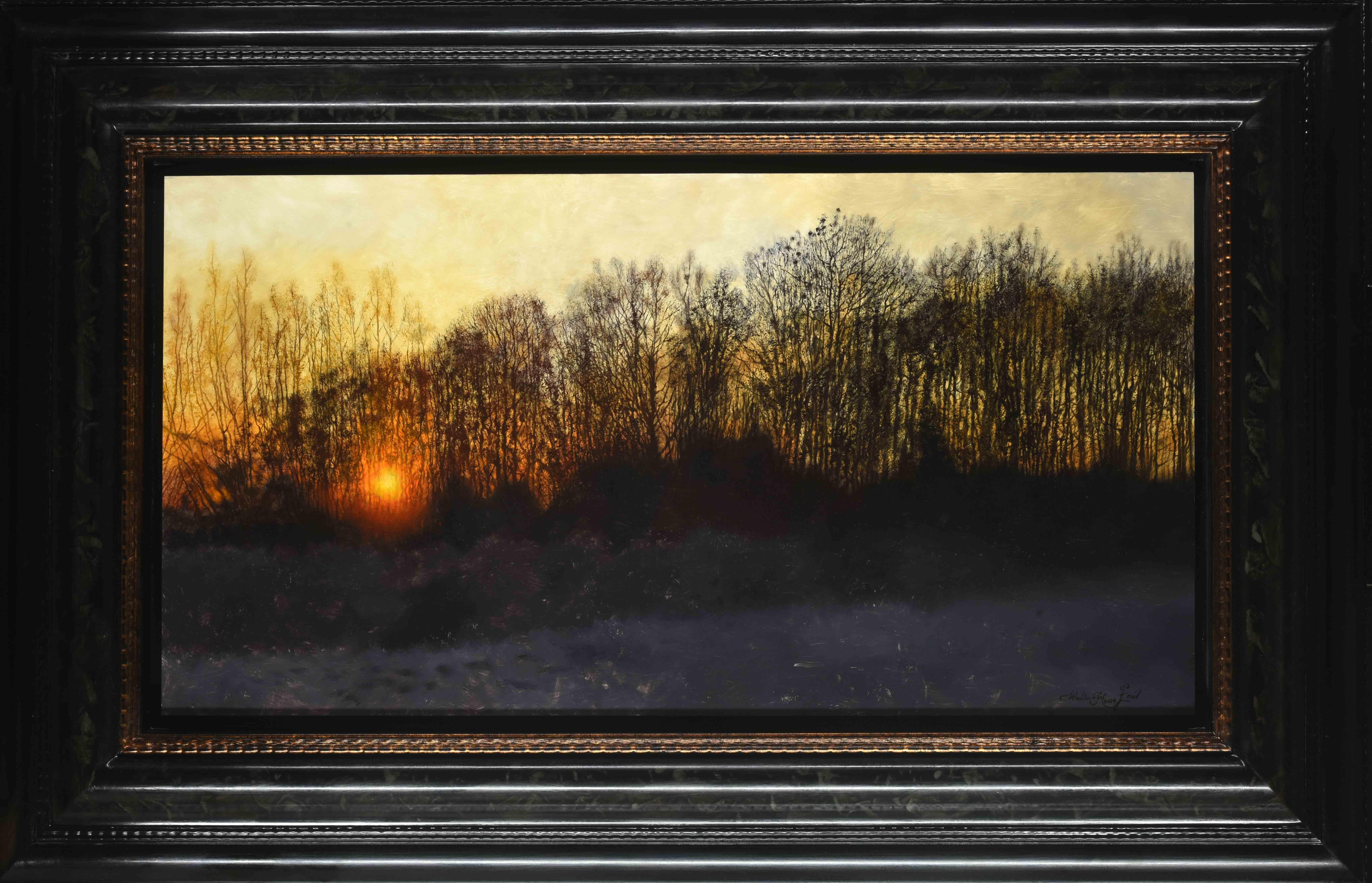 Landscape Painting Walter Elst - Een Nieuwe Dag Peinture à l'huile sur panneau Un nouveau jour Paysage Nature En stock