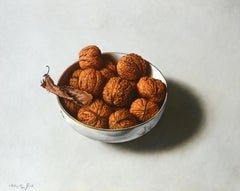 Een Superherfst Oil Painting on Panel Superb Autumn Walnuts Still Life In Stock
