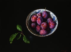 Een Uizonderlijk Pruimenjaar Remarkable Prunes Oil Painting Still Life In Stock