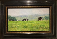 Peinture à l'huile sur panneau Grazend vee in Voeren Grazing Cattle 