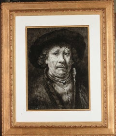 Grisaillestudie Study Oil Painting Rembrandt Black and White on Panel In Stock 