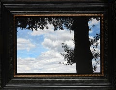 Pittura a olio su pannello con albero del cielo di mezza estate nelle Fiandre In magazzino