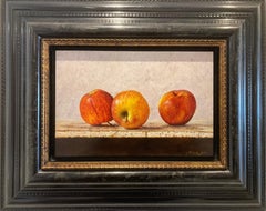 Royal Gala Stillleben Gemälde Öl auf Tafel Obst Vorrätig 