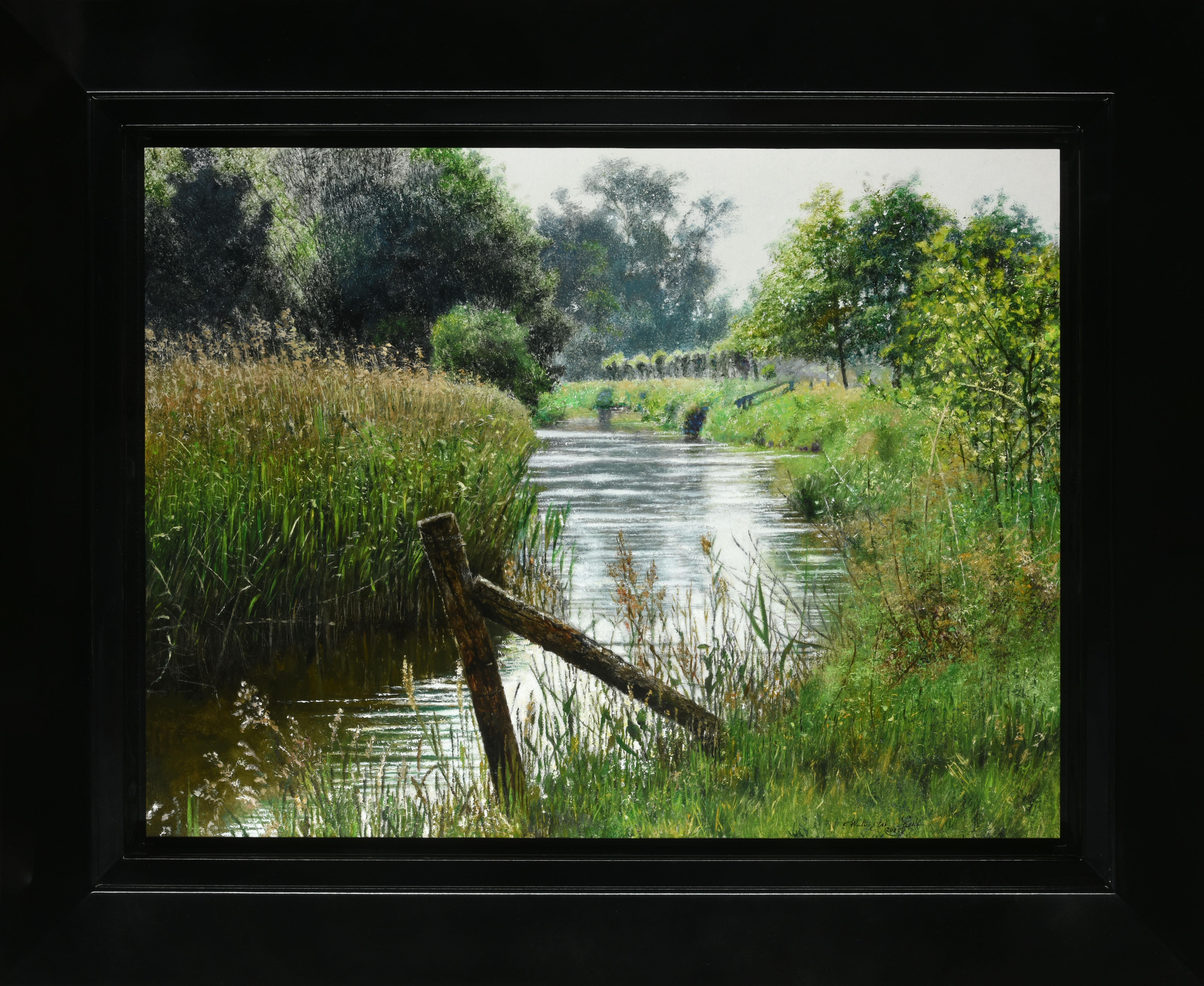 Landscape Painting de Walter Elst - 't Is Zomer Summertime Pintura al Óleo sobre Panel Paisaje En Stock