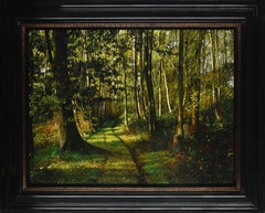 Zonnige Boswegel Sunny Forest Oil Painting on Panel Nature Landscape En Stock