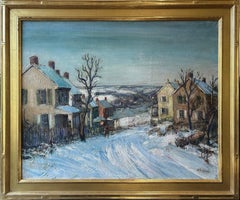 Bethlehem Houses, Pennsylvania, impressionistische Schnee-Winterlandschaft