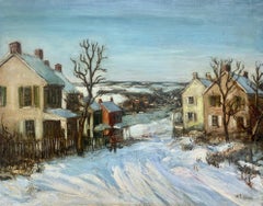 Bethlehem Houses, Pennsylvania Impressionist Snowy Winter Landscape