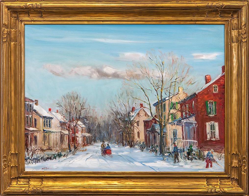Landscape Painting Walter Emerson Baum - « Christmas Time, Sellersville »