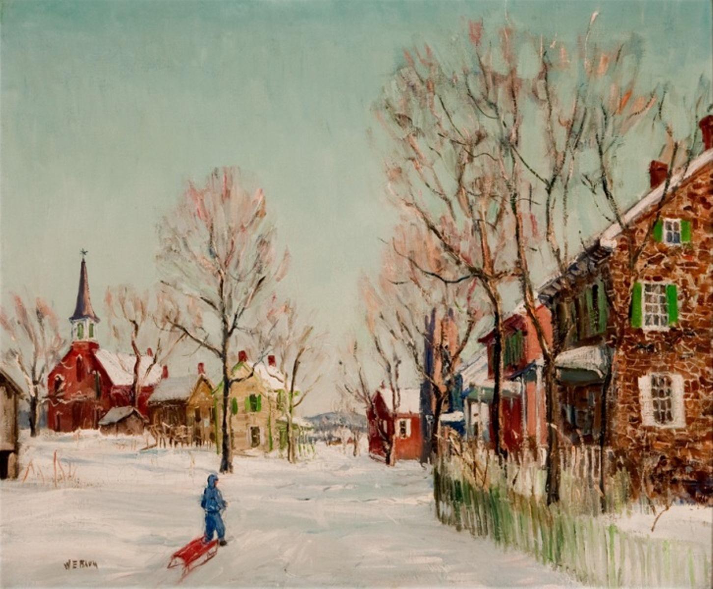 « Lehigh County Village » - Painting de Walter Emerson Baum