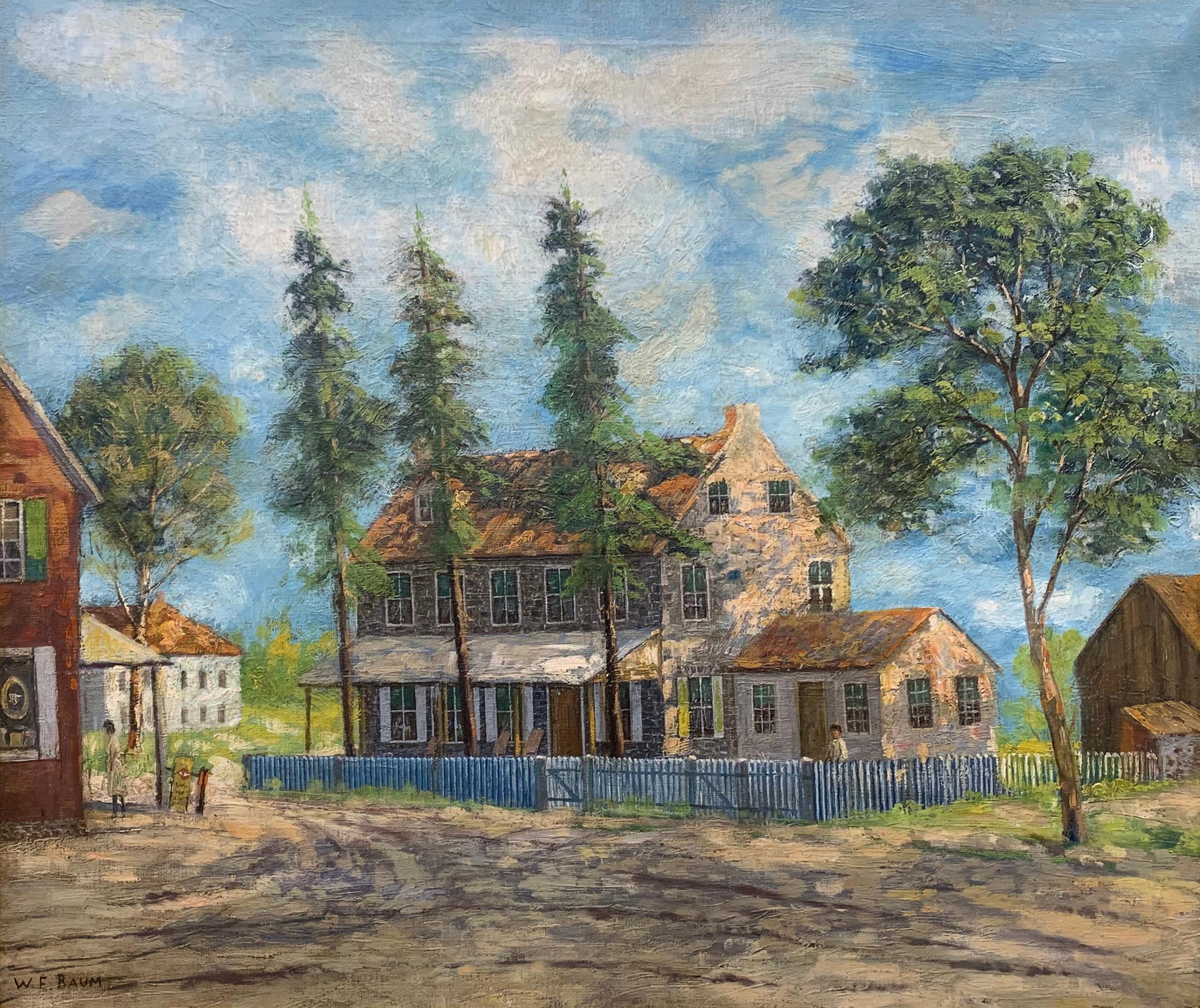 Walter Emerson Baum Landscape Painting – Impressionistische Sommerlandschaft im Stil eines alten Hauses, Regional Pennsylvania