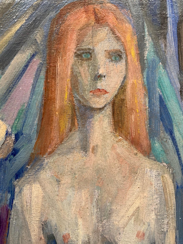 Portrait of a Nude Red Headed Woman - Painting by Walter Emerson Baum
