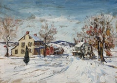 Sellersville Snow Scene, Regional Pennsylvania Impressionist Winter Landscape