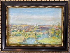 "Spring Scene Red Silo" Landscape Painting by American Impressionist
