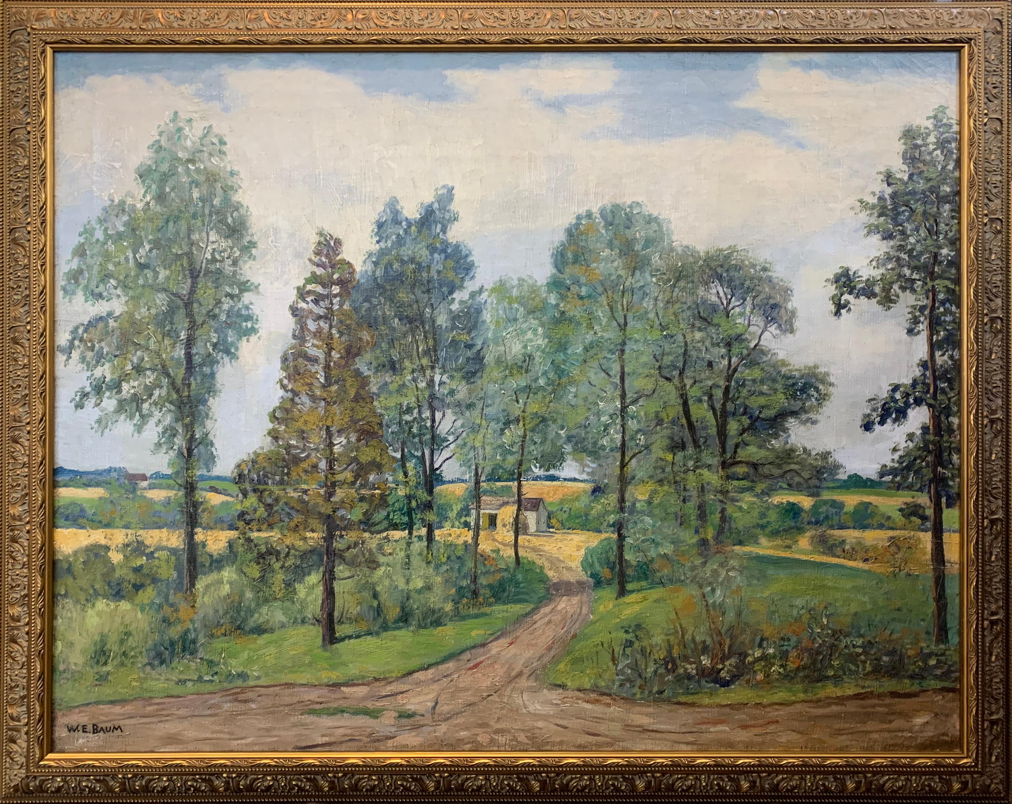 Summer Day, Regional Pennsylvania Impressionist Landscape - Painting by Walter Emerson Baum