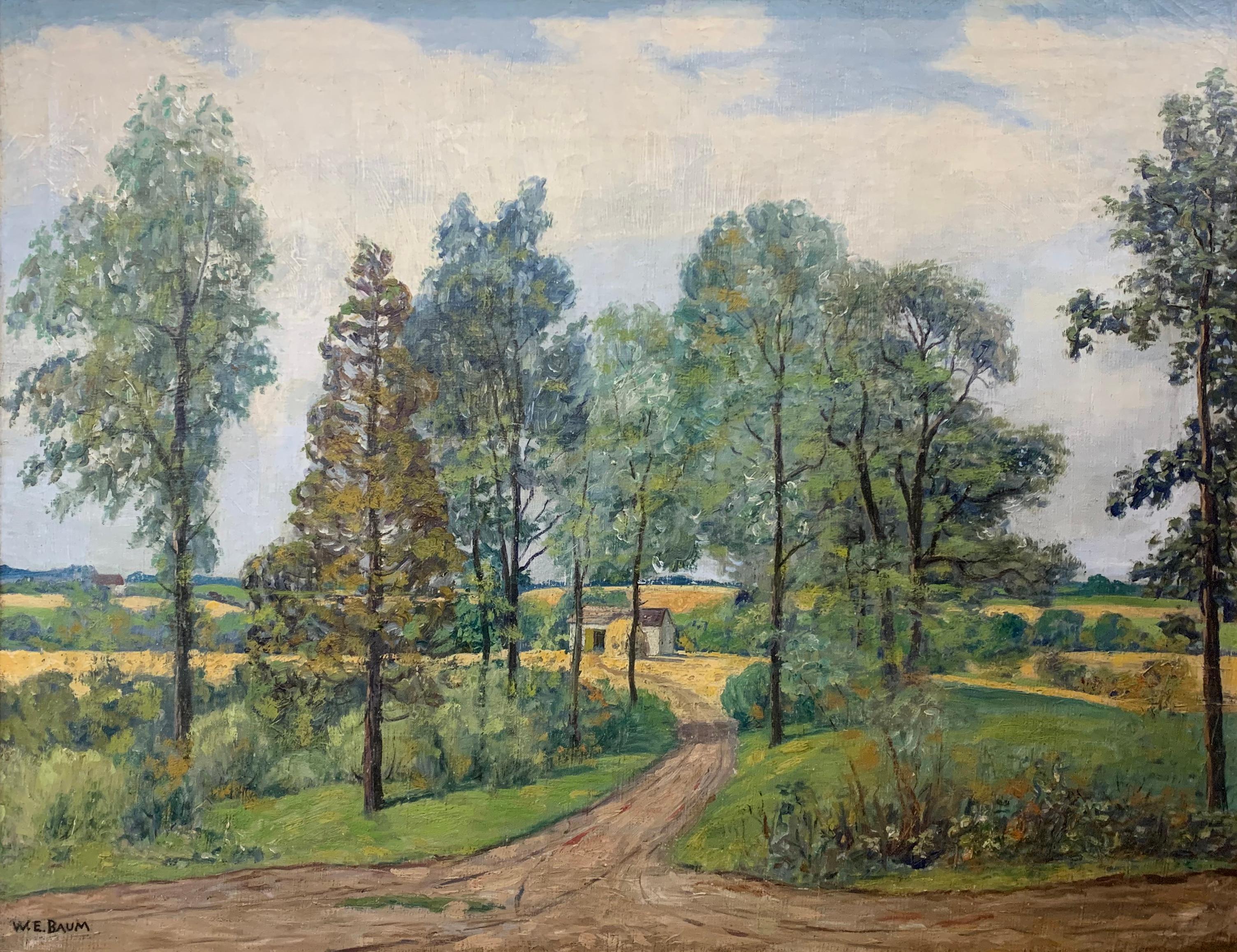 Walter Emerson Baum Landscape Painting - Summer Day, Regional Pennsylvania Impressionist Landscape