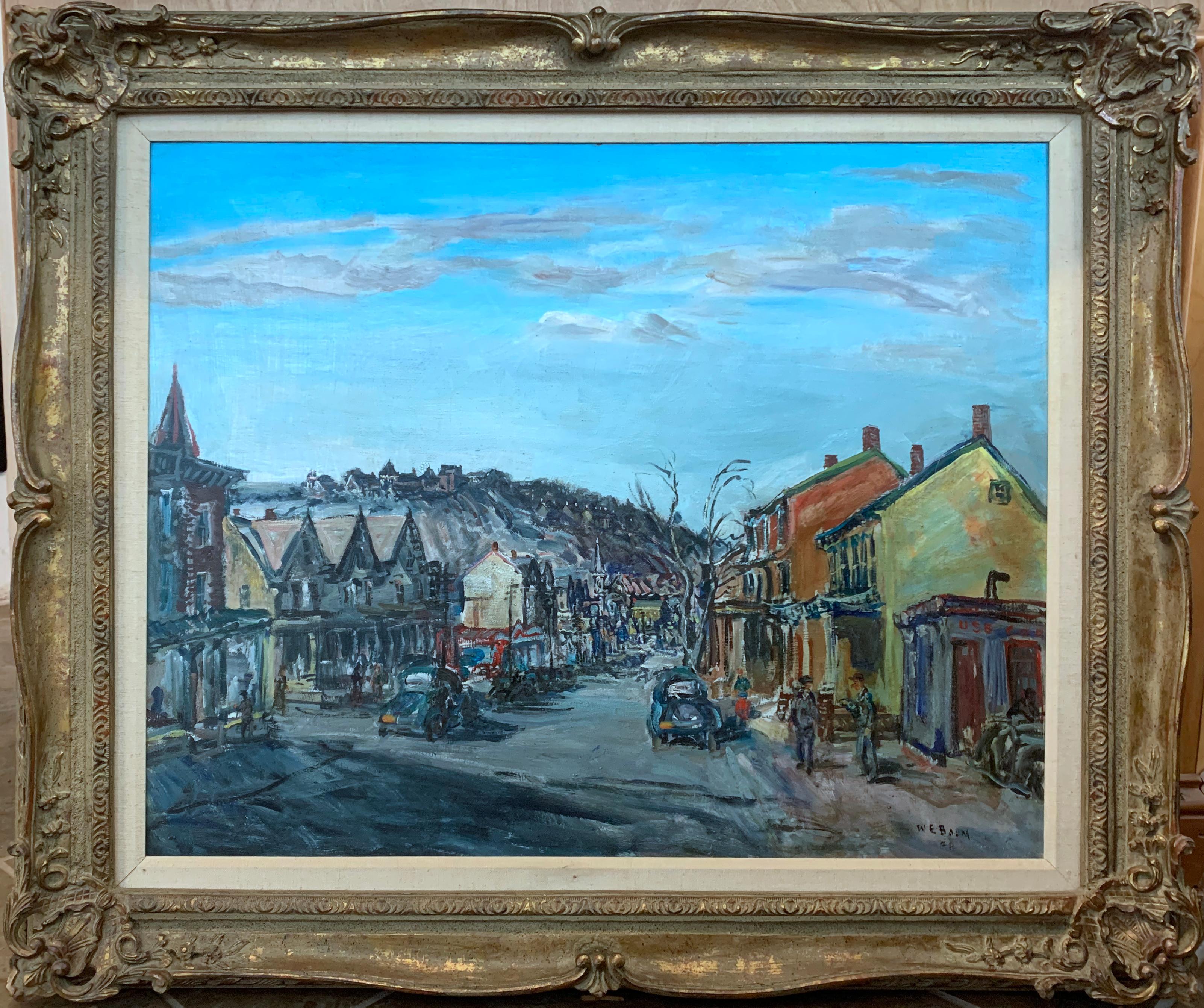Tamaqua, Regional Pennsylvania Impressionist Landscape and City Scene - Painting by Walter Emerson Baum