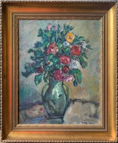 Walter Emerson Baum, Floral still Life, Oil on Canvas, Signed