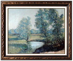 Walter Emerson Baum Original Oil Painting on Canvas Signed River Landscape Art