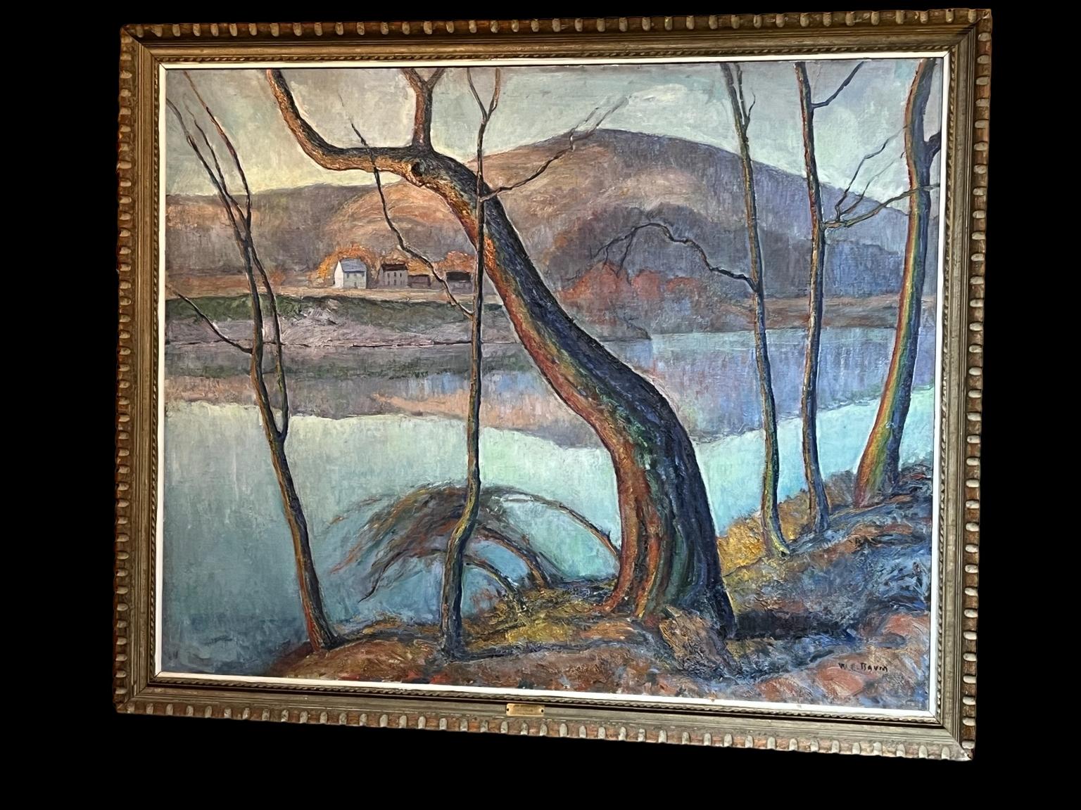 20th Century Walter Emerson Baum Painting Titled The Delaware Circa 1930’s-40 For Sale