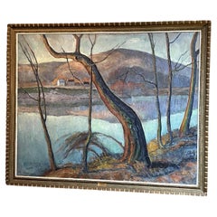 Antique Walter Emerson Baum Painting Titled The Delaware Circa 1930’s-40
