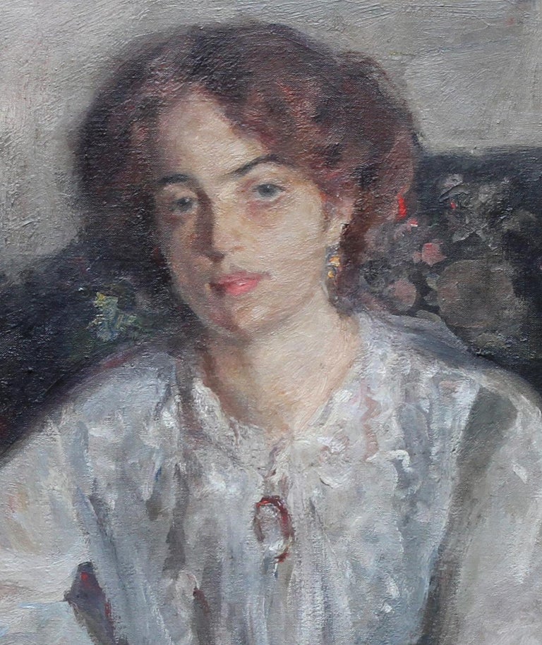 Walter Ernest ster Portrait Lady in White Dress British twenties